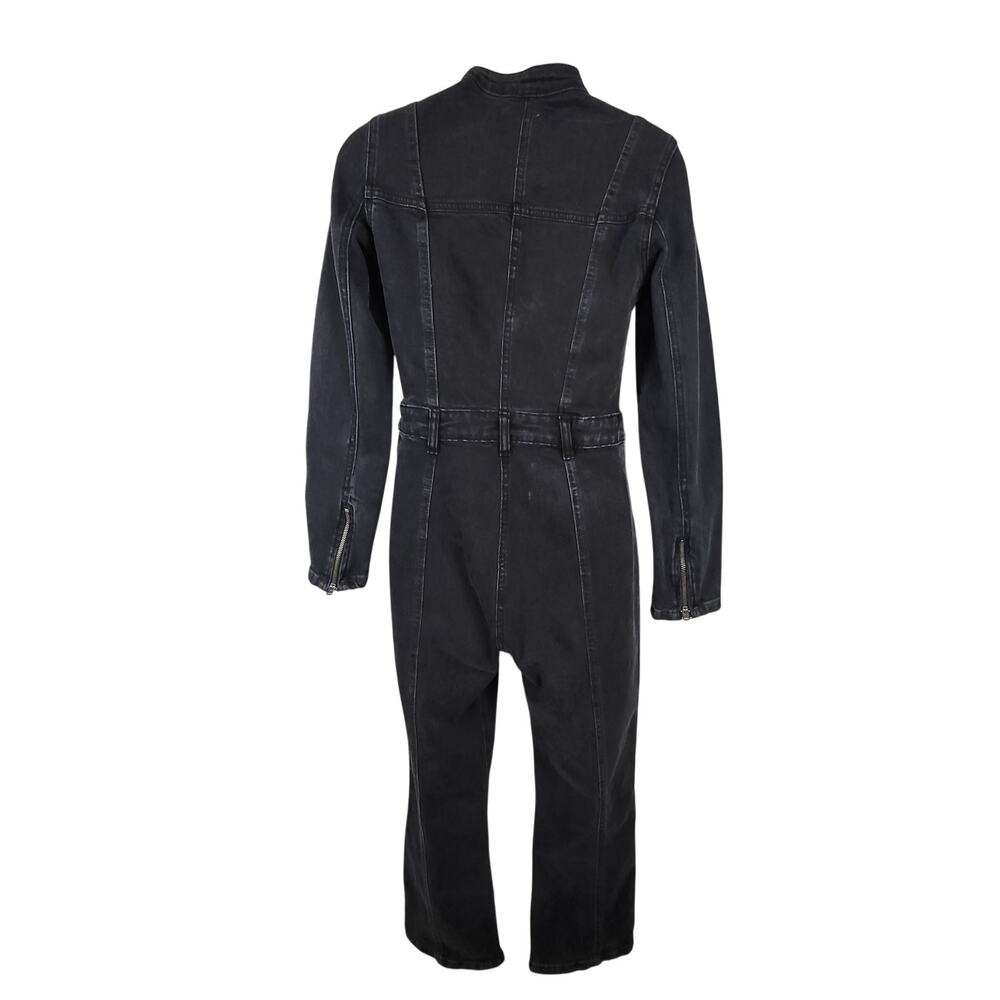 Free People We The Free JADED One-Piece Denim Moto Jumpsuit in Black S NWOT $168 - Picture 6 of 7